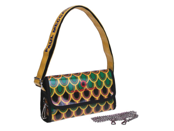 CLUTCH BAG MAJOLICA FANTASY. MODEL CANDY MADE OF LORRY TARPAULIN. - Limited Edition Paul Meccanico