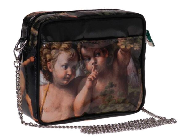 CLUTCH BLACK COLOUR WITH ANGELS FANTASY. PARK MODEL MADE OF LORRY TARPAULIN. - Limited Edition Paul Meccanico