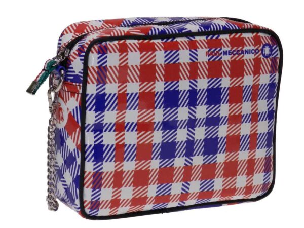CLUTCH WHITE, RED AND BLUE COLOURS MADRAS FANTASY. PARK MODEL MADE OF LORRY TARPAULIN. - Limited Edition Paul Meccanico