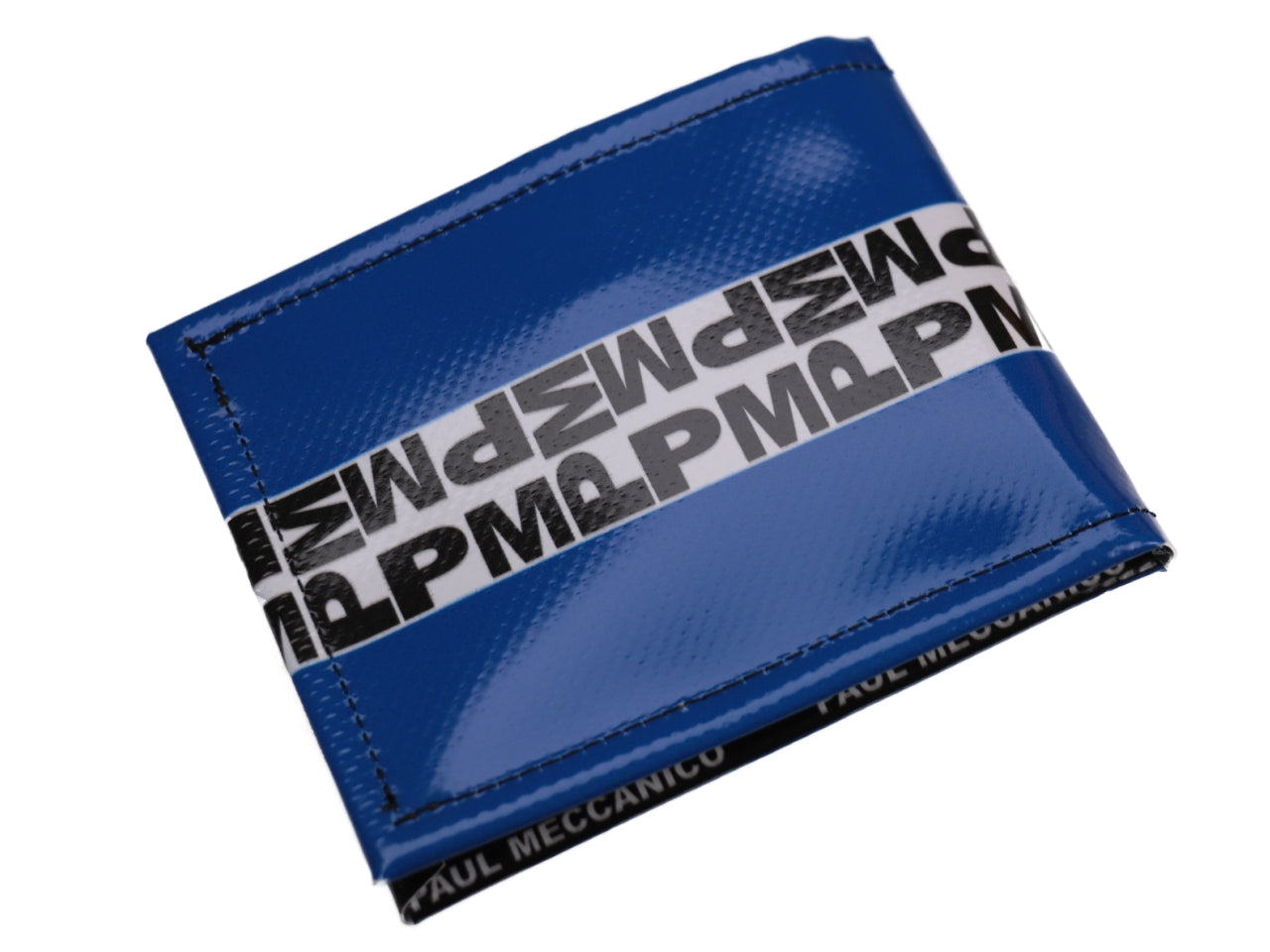PORTAFOGLIO DA UOMO ROYAL, NERO E BIANCO. MODELLO CRIK REALIZZATO CON TELONI DI CAMION. - Edizione limitata Paul Meccanico