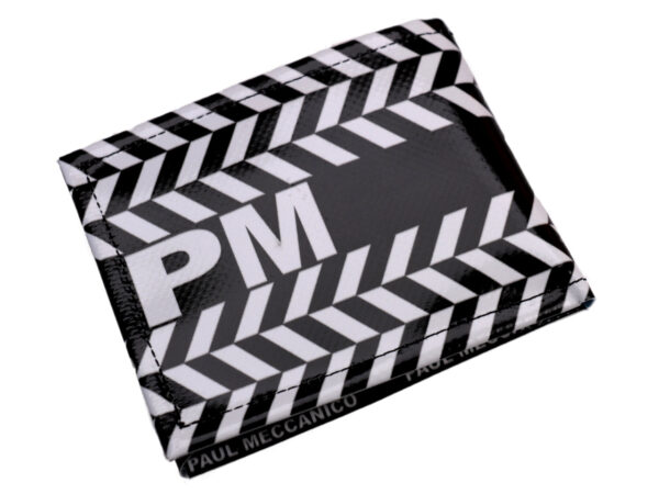 MEN'S WALLET BLACK AND WHITE GEOMETRIC FANTASY. MODEL CRIK MADE OF LORRY TARPAULIN. - Limited Edition Paul Meccanico