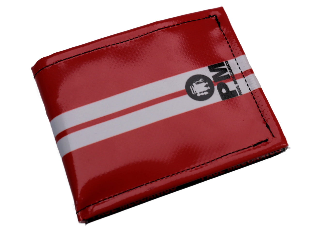 MEN'S WALLET RED AND WHITE. MODEL CRIK MADE OF LORRY TARPAULIN. - Limited Edition Paul Meccanico