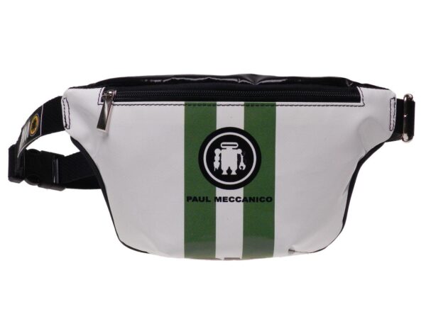 HIP BAG GREEN, WHITE AND BLACK COLOURS MADE OF LORRY TARPAULIN FLEX MODEL. - Limited Edition Paul Meccanico