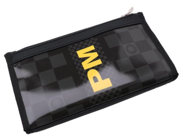 LARGE WOMEN'S WALLET BLACK AND GREY COLOURS WITH CHESS PATTERN. PIT MODEL MADE OF LORRY TARPAULIN. - Limited Edition Paul Meccanico