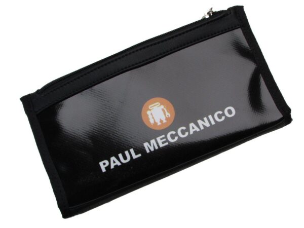 LARGE WOMEN'S WALLET BLACK COLOUR. PIT MODEL MADE OF LORRY TARPAULIN. - Paul Meccanico