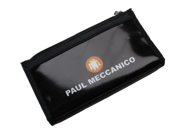 LARGE WOMEN'S WALLET BLACK COLOUR WITH EYE PRINT. PIT MODEL MADE OF LORRY TARPAULIN. - Limited Edition Paul Meccanico