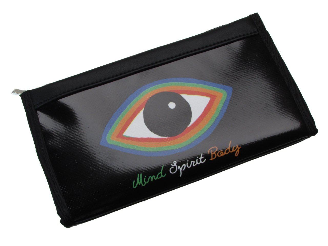 LARGE WOMEN'S WALLET BLACK COLOUR WITH EYE PRINT. PIT MODEL MADE OF LORRY TARPAULIN. - Limited Edition Paul Meccanico