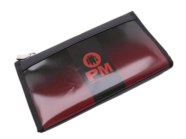 LARGE WOMEN'S WALLET DARK RED COLOUR SHADED EFFECT. PIT MODEL MADE OF LORRY TARPAULIN. - Limited Edition Paul Meccanico