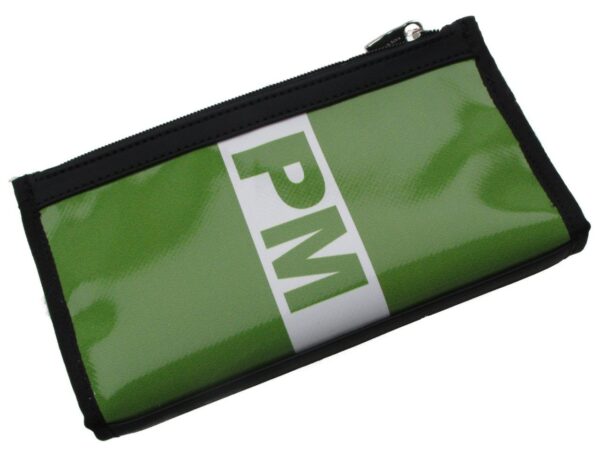 LARGE WOMEN'S WALLET GREEN AND WHITE COLOURS. PIT MODEL MADE OF LORRY TARPAULIN. - Limited Edition Paul Meccanico
