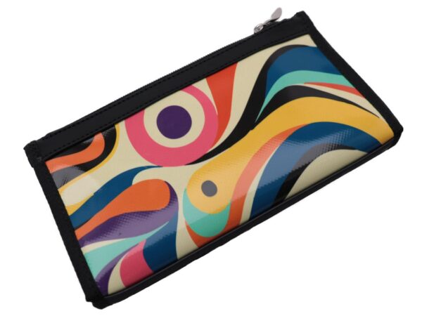 LARGE WOMEN'S WALLET MULTICOLOR ABSTRACT FANTASY. PIT MODEL MADE OF LORRY TARPAULIN. - Limited Edition Paul Meccanico