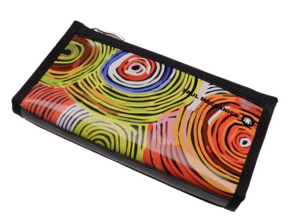 LARGE WOMEN'S WALLET MULTICOLOR WOVEN PATTERN. PIT MODEL MADE OF LORRY TARPAULIN. - Paul Meccanico