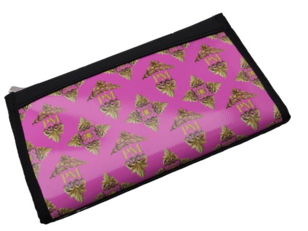 LARGE WOMEN'S WALLET PINK COLOUR LIBERTY FANTASY. PIT MODEL MADE OF LORRY TARPAULIN. - Limited Edition Paul Meccanico
