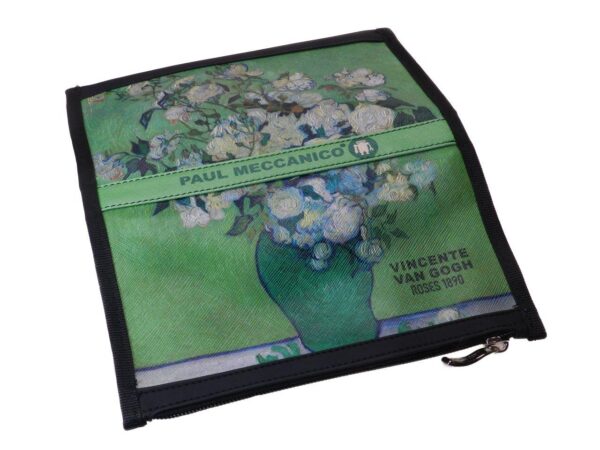 LARGE WOMEN'S WALLET WITH PAINTED PRINT OF "VAN GOGH". PIT MODEL MADE OF HAMMERED SYNTHETIC LEATHER. - Paul Meccanico