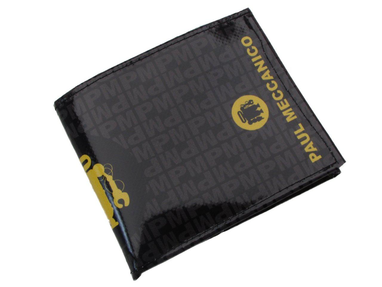 MAN WALLET BLACK, GREY AND YELLOW COLOURS LETTERING FANTASY. CRIK MODEL MADE OF LORRY TARPAULIN. - Paul Meccanico