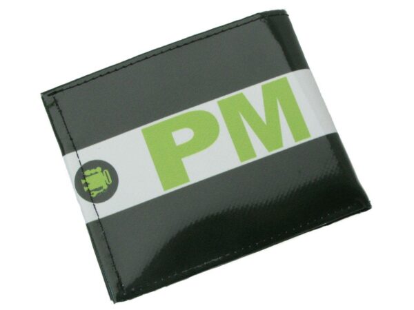 MAN WALLET DARK GREEN AND WHITE COLOURS. CRIK MODEL MADE OF LORRY TARPAULIN. - Limited Edition Paul Meccanico