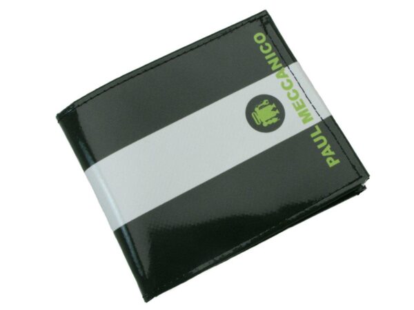 MAN WALLET DARK GREEN AND WHITE COLOURS. CRIK MODEL MADE OF LORRY TARPAULIN. - Limited Edition Paul Meccanico