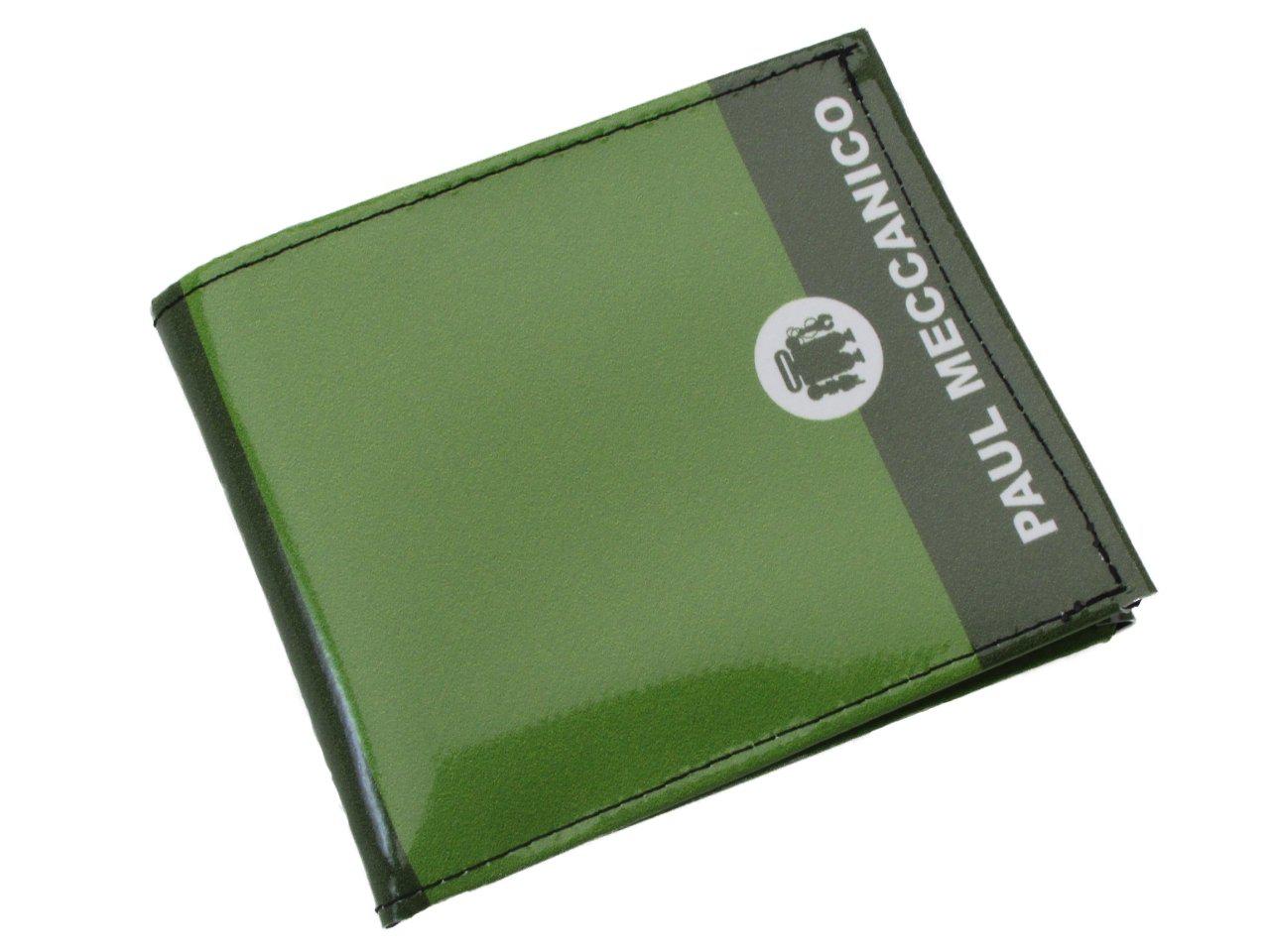 MAN WALLET GREEN COLOUR. CRIK MODEL MADE OF LORRY TARPAULIN. - Limited Edition Paul Meccanico