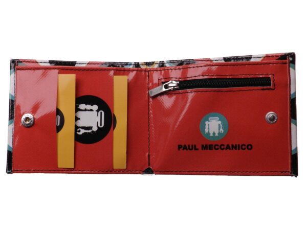 MAN WALLET MULTICOLOR OPTICAL FANTASY. CRIK MODEL MADE OF LORRY TARPAULIN. - Limited Edition Paul Meccanico