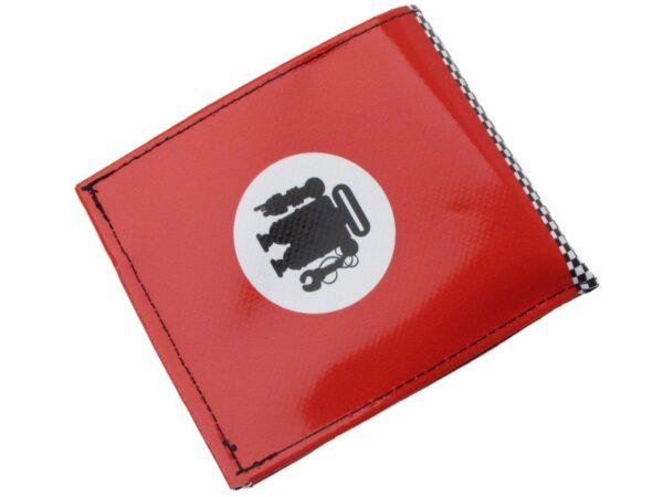 MAN WALLET RED COLOUR. CRIK MODEL MADE OF LORRY TARPAULIN. - Limited Edition Paul Meccanico