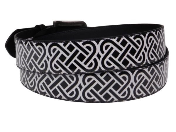 MAN'S BELT BLACK AND WHITE COLOURS WITH WEAVING PATTERN MADE OF LORRY TARPAULIN. - Paul Meccanico
