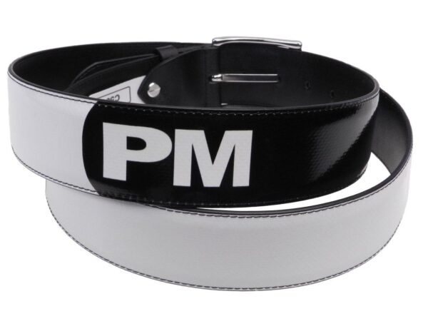 MAN'S BELT BLACK AND WHITE MADE OF LORRY TARPAULIN. - Unique Pieces Paul Meccanico