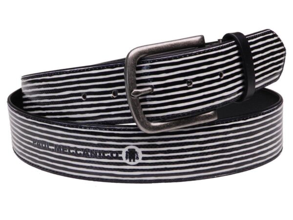 MAN'S BELT BLACK AND YELLOW COLOURS MADE OF LORRY TARPAULIN - Paul Meccanico