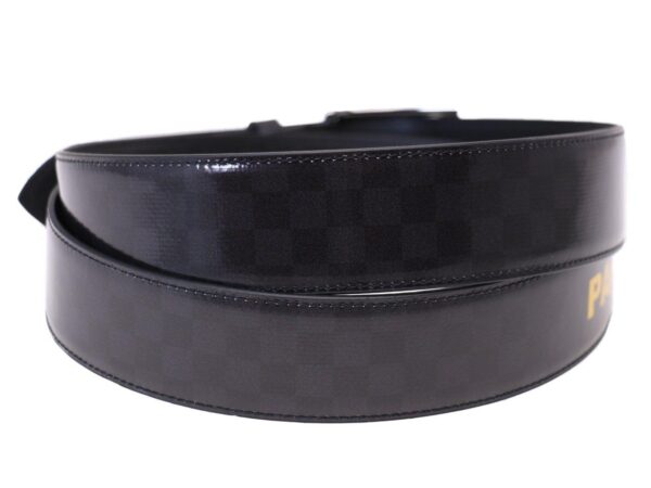 MAN'S BELT BLACK, GREY AND YELLOW COLOURS MADE OF LORRY TARPAULIN. - Unique Pieces Paul Meccanico