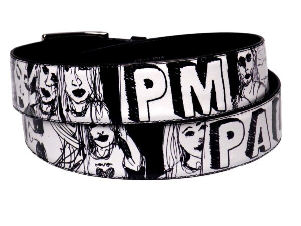 MAN'S BELT BLACK & WHITE COLOURS CARTOON STYLE MADE OF LORRY TARPAULIN. - Paul Meccanico