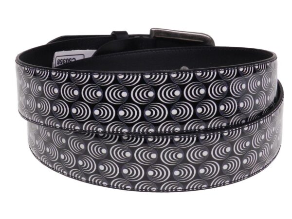 MAN'S BELT OPTICAL BLACK & WHITE MADE OF LORRY TARPAULIN. - Paul Meccanico