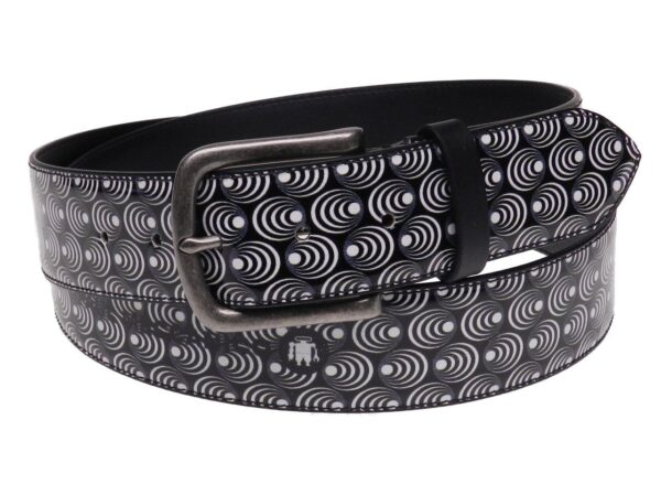 MAN'S BELT OPTICAL BLACK & WHITE MADE OF LORRY TARPAULIN. - Paul Meccanico