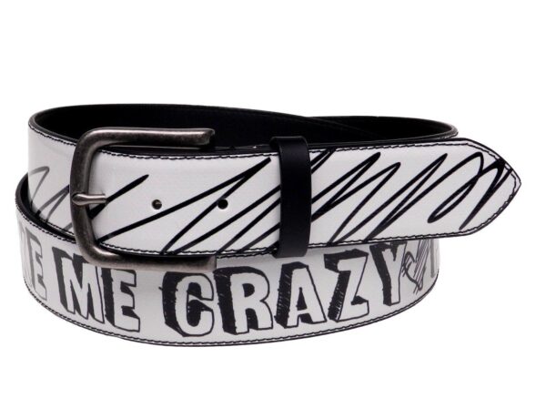MAN'S BELT WHITE "YOU MAKE ME CRAZY" - Paul Meccanico