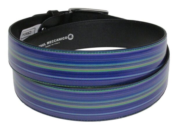 MAN'S BELT WITH SHADED LINES MADE OF LORRY TARPAULIN. - Paul Meccanico