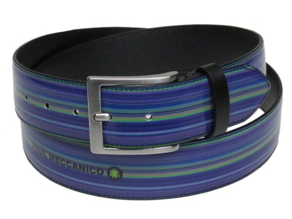 MAN'S BELT WITH SHADED LINES MADE OF LORRY TARPAULIN. - Paul Meccanico
