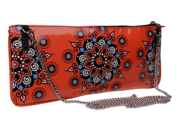 MAXI POCHETTE ORANGE COLOUR MANDALA FANTASY. RIBELLA MODEL MADE OF LORRY TARPAULIN. - Unique Pieces Paul Meccanico