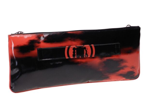 MAXI POCHETTE PAUL MECCANICO RED AND BLACK COLOURS TIE DYE FANTASY. RIBELLA MODEL MADE OF LORRY TARPAULIN. - Unique Pieces Paul Meccanico