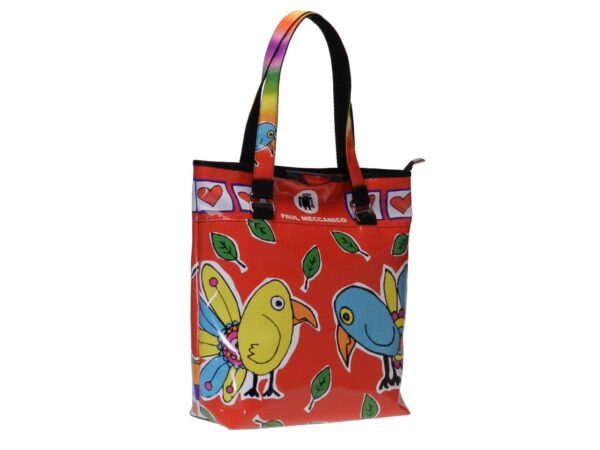 MAXI SHOPPER BAG RED COLOUR MEXICAN STYLE. SELZ MODEL MADE OF LORRY TARPAULIN. - Limited Edition Paul Meccanico