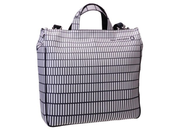 MAXI TOTE BAG BLACK & WHITE COLOURS GEOMETRIC FANTASY. AIRSTONE MODEL MADE OF CRUELTY FREE LEATHER. - Unique Pieces Paul Meccanico