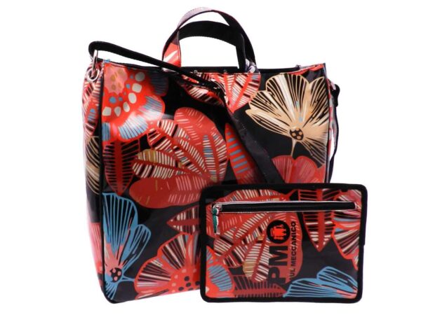 MAXI TOTE BAG FLORAL FANTASY. MODEL AIRSTONE MADE OF LORRY TARPAULIN. - Unique Pieces Paul Meccanico