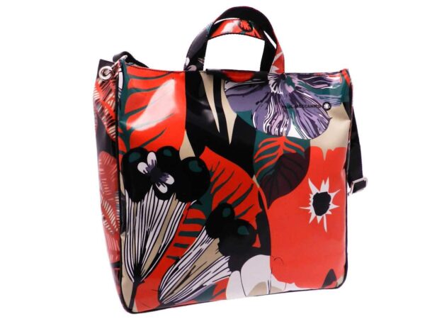 MAXI TOTE BAG FLORAL FANTASY. MODEL AIRSTONE MADE OF LORRY TARPAULIN. - Unique Pieces Paul Meccanico