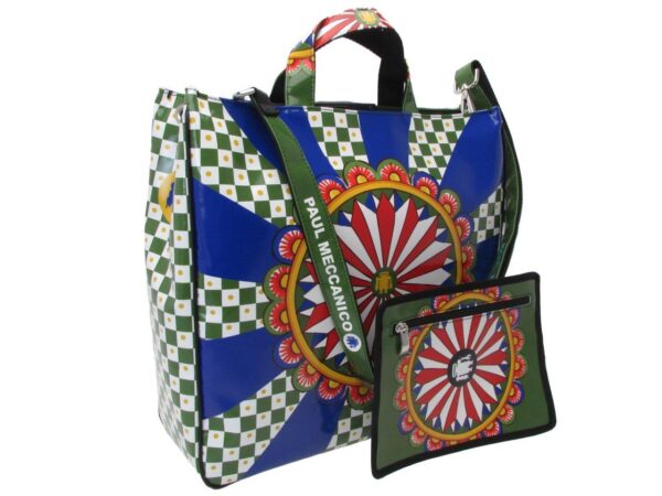 MAXI TOTE BAG STYLE "SICILIAN WAGON" FANTASY. MODEL AIRSTONE MADE OF LORRY TARPAULIN. - Unique Pieces Paul Meccanico