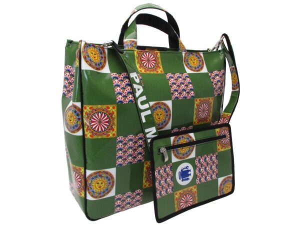 MAXI TOTE BAG STYLE "SICILIAN CARRI". AIRSTONE MODEL MADE OF LORRY TARPAULIN. - Unique Pieces Paul Meccanico