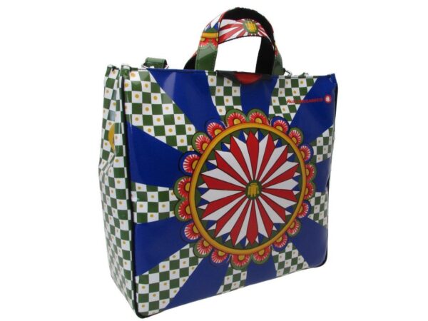 MAXI TOTE BAG STYLE "SICILIAN WAGON" FANTASY. MODEL AIRSTONE MADE OF LORRY TARPAULIN. - Unique Pieces Paul Meccanico
