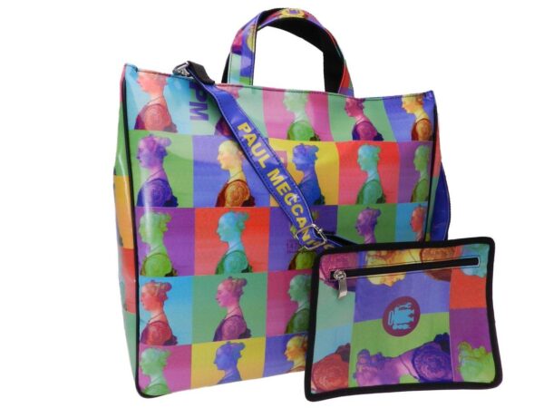 MAXI TOTE BAG WITH PAINTING OF THE ARTIST "PIERO DEL POLLAIOLO". MODEL AIRSTONE MADE OF LORRY TARPAULIN. - Unique Pieces Paul Meccanico