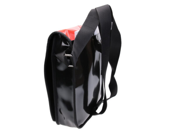 BLACK CROSSBODY BAG. MODEL BAUBAU MADE OFF LORRY TARPAULIN. - Special Edition Paul Meccanico