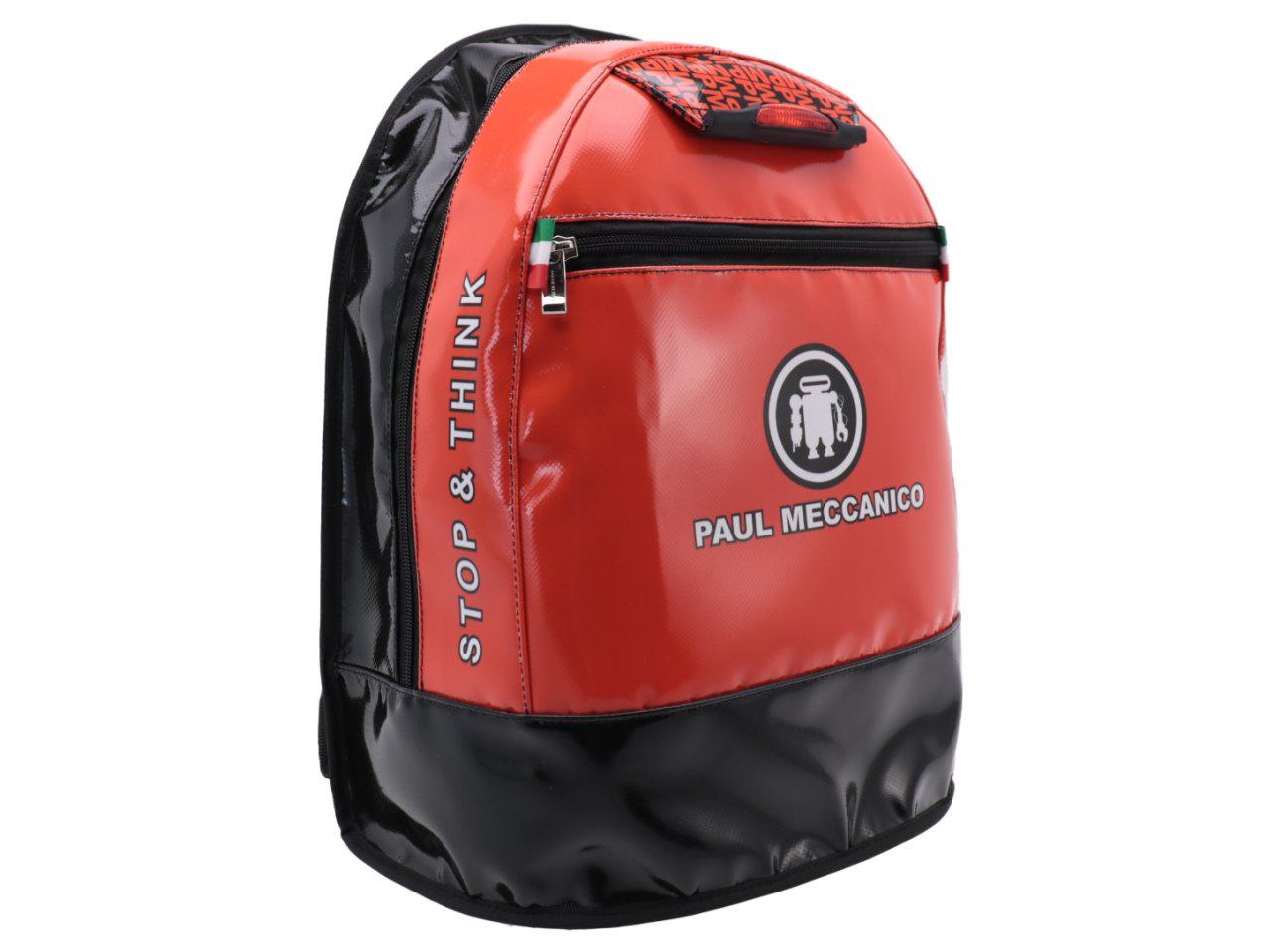 ZAINO ARANCIONE E NERO PAUL MECCANICO. MODELLO SUPER REALIZZATO CON TELONI DI CAMION. - Edizione limitata Paul Meccanico