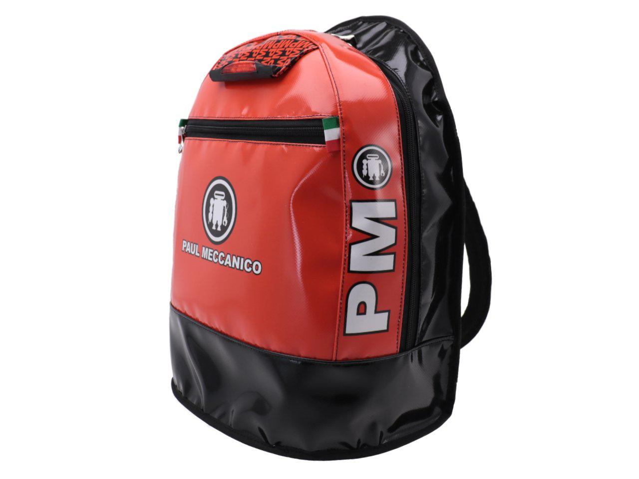 ZAINO ARANCIONE E NERO PAUL MECCANICO. MODELLO SUPER REALIZZATO CON TELONI DI CAMION. - Edizione limitata Paul Meccanico