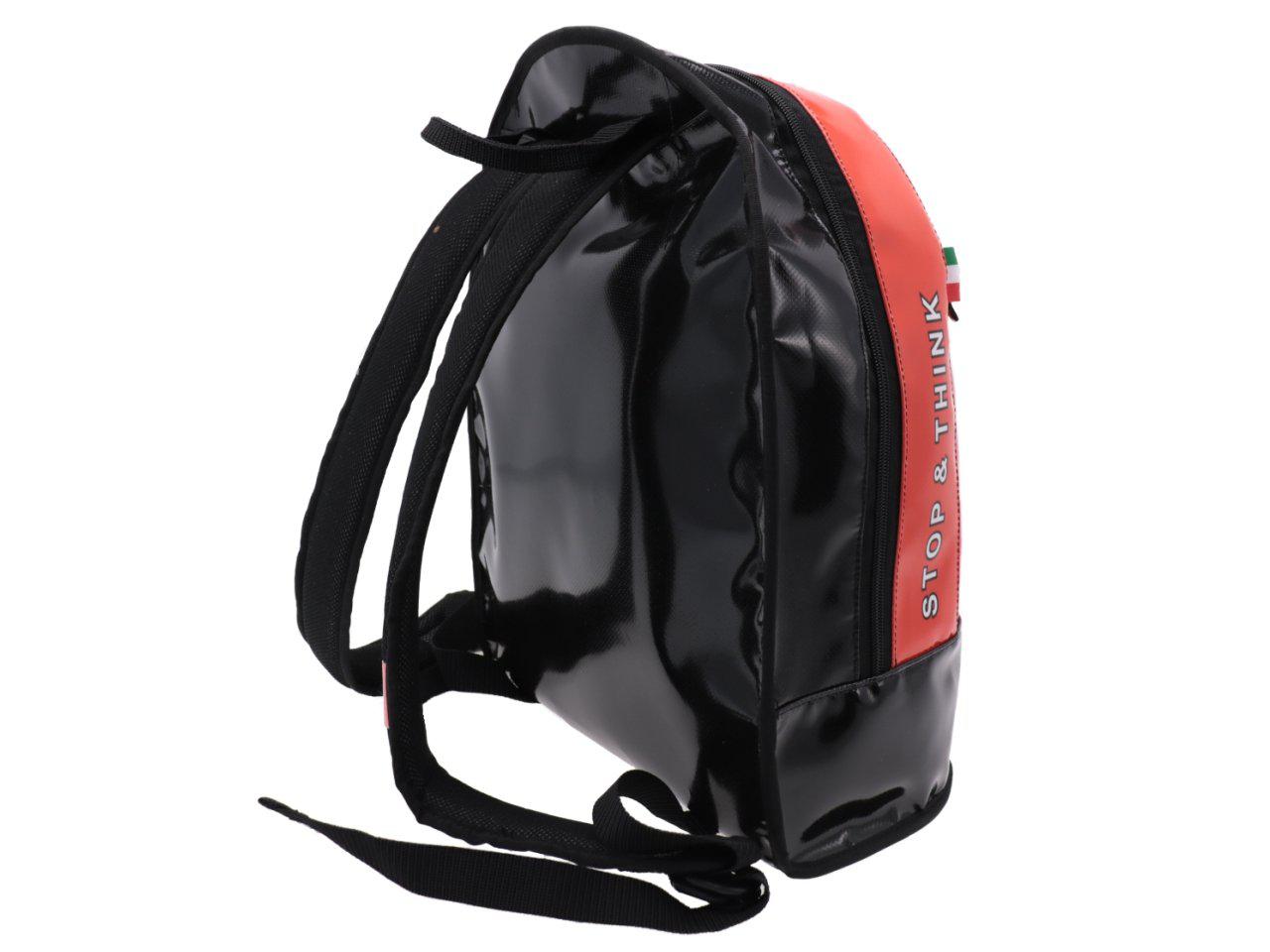 ZAINO ARANCIONE E NERO PAUL MECCANICO. MODELLO SUPER REALIZZATO CON TELONI DI CAMION. - Edizione limitata Paul Meccanico