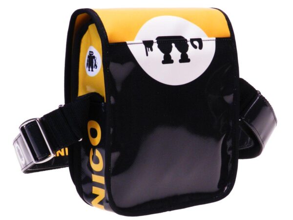 ORGANIZER SHOULDER BAG BLACK AND YELLOW COLOURS. MIPOK MODEL BY PAUL MECCANICO. - Unique Pieces Paul Meccanico