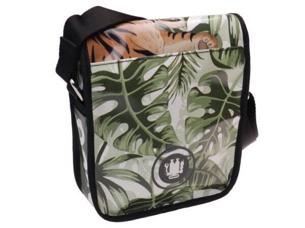 ORGANIZER SHOULDER BAG JUNGLE FANTASY WITH TIGER PRINT. MODEL MIPOK MADE OF LORRY TARPAULIN. - Unique Pieces Paul Meccanico