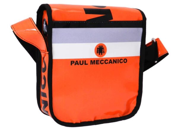 ORGANIZER SHOULDER BAG ORANGE COLOR. MIPOK MODEL MADE OF LORRY TARPAULIN. - Unique Pieces Paul Meccanico